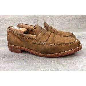 Allen Edmonds Addison Men's 8.5D Brown Suede Leather Slip-On Penny Loafer Shoes